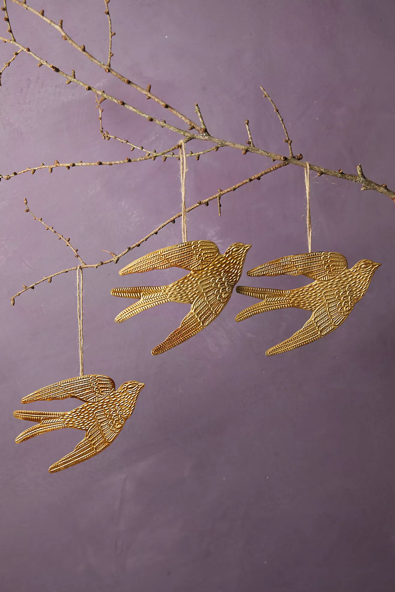 Golden Bird Ornaments, Set of 3 | Anthropologie (US)