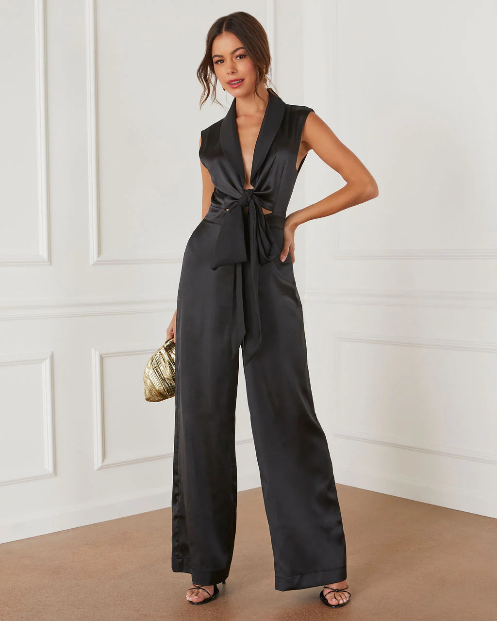 Turner Satin Sleeveless Jumpsuit | VICI