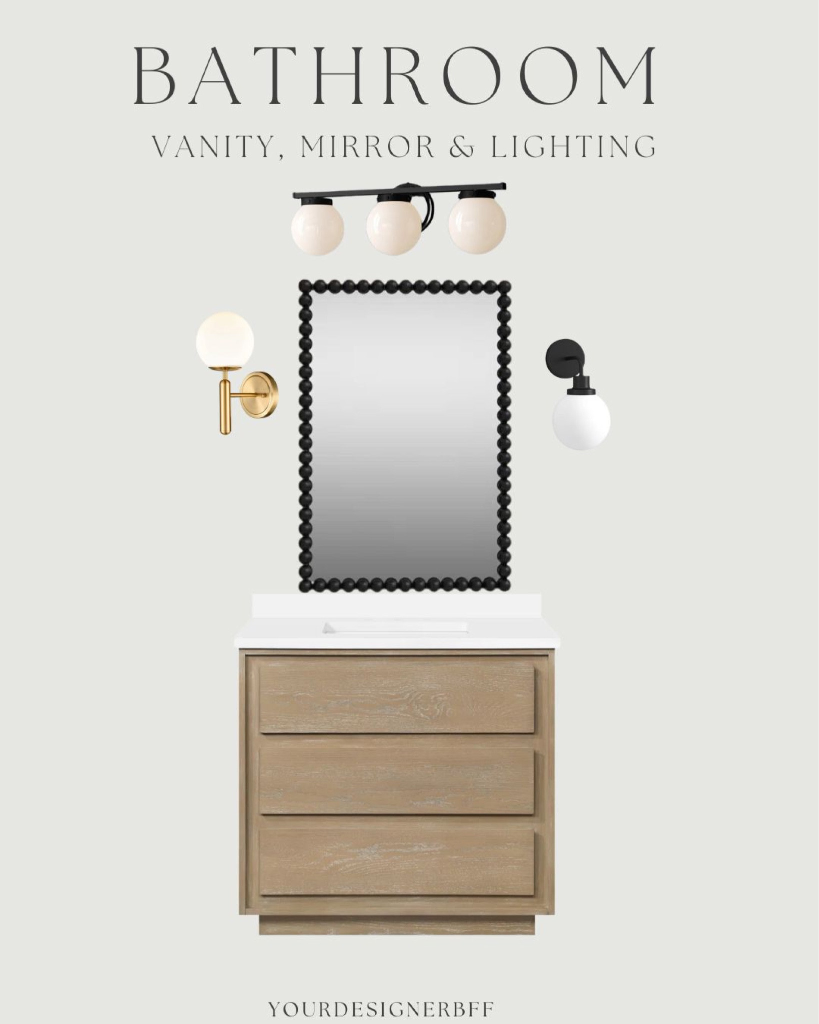 Bathroom vanity and mirror 