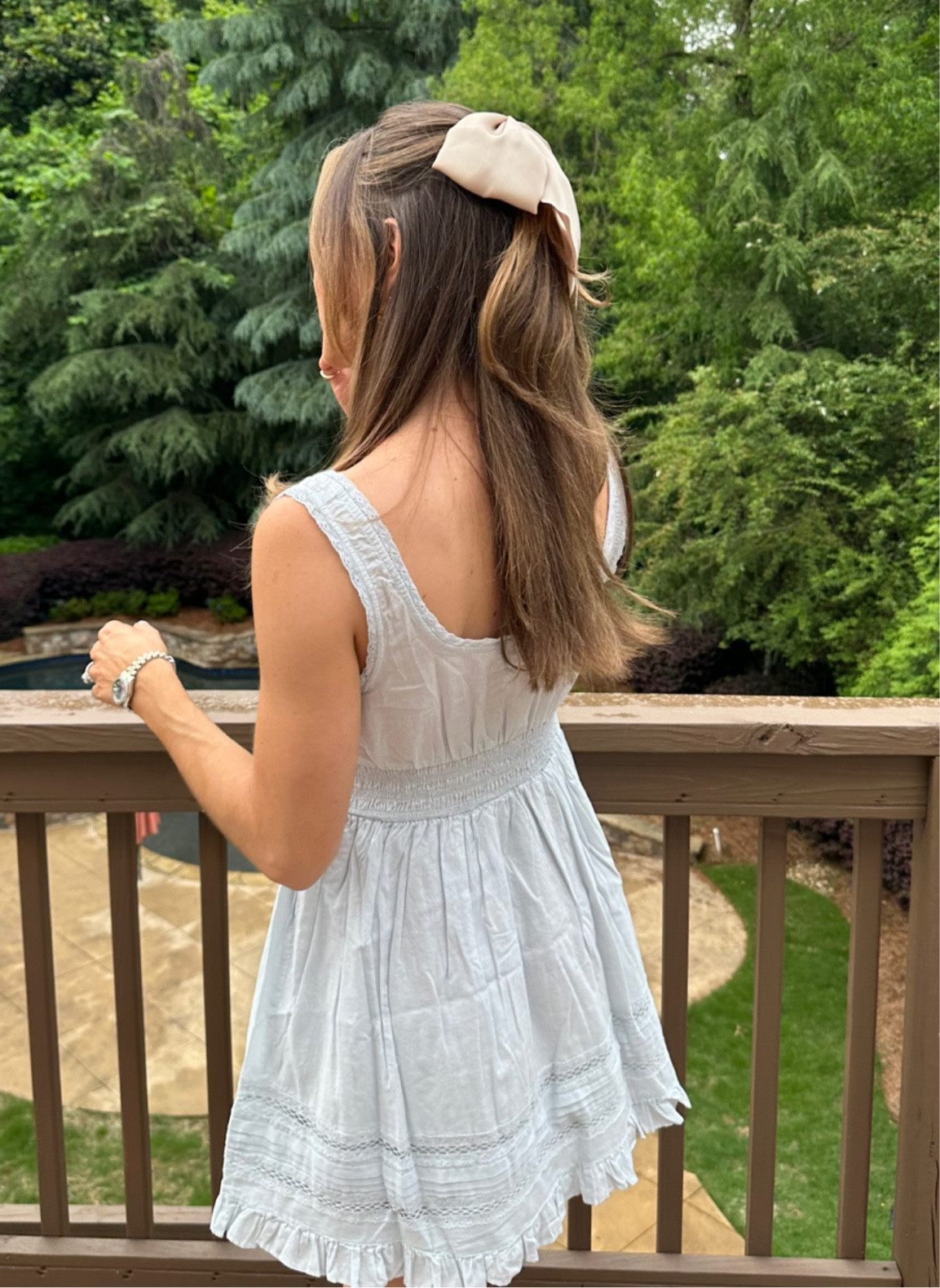 blue mini flowy dress Mimi Linen Mini Dress
