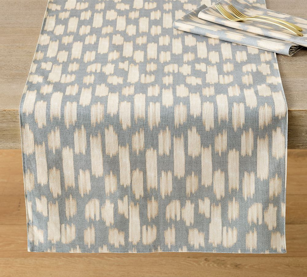 Lucas Ikat Organic Cotton Table Runner | Pottery Barn (US)