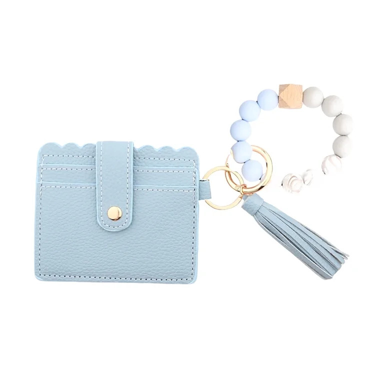Clearance! Vggrvlo Wristlet Wallet Bracelet Keychain Card Holder Purse Tassel Keychain Bangle Key... | Walmart (US)