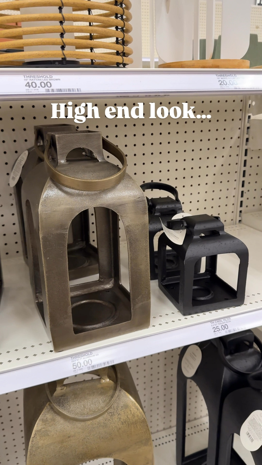 High end look for less with these gorgeous lanterns! They come in several sizes and a brass and black finish option! 🤩 

#LTKHome #LTKSeasonal #LTKFindsUnder100