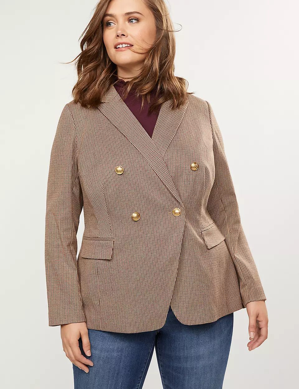 Bryant Blazer - Plaid Double Breasted | Lane Bryant (US)