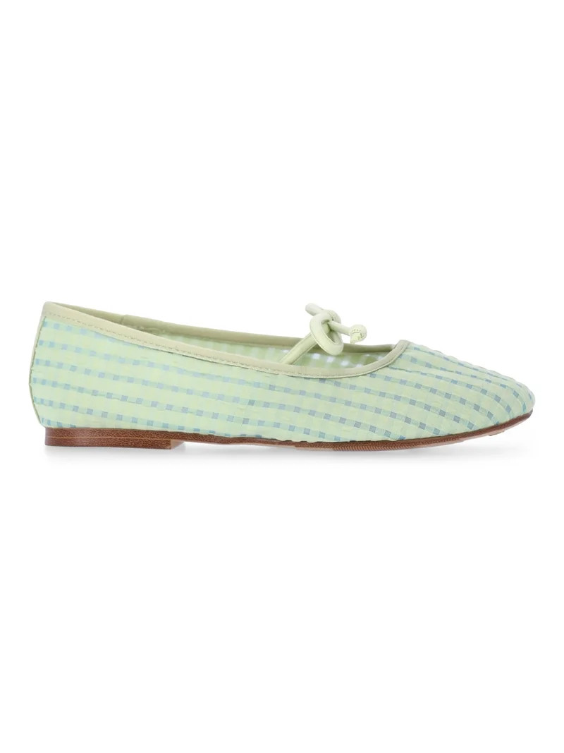 Madden NYC Little and Big Girls' Gingham Mesh Ballet Flats | Walmart (US)
