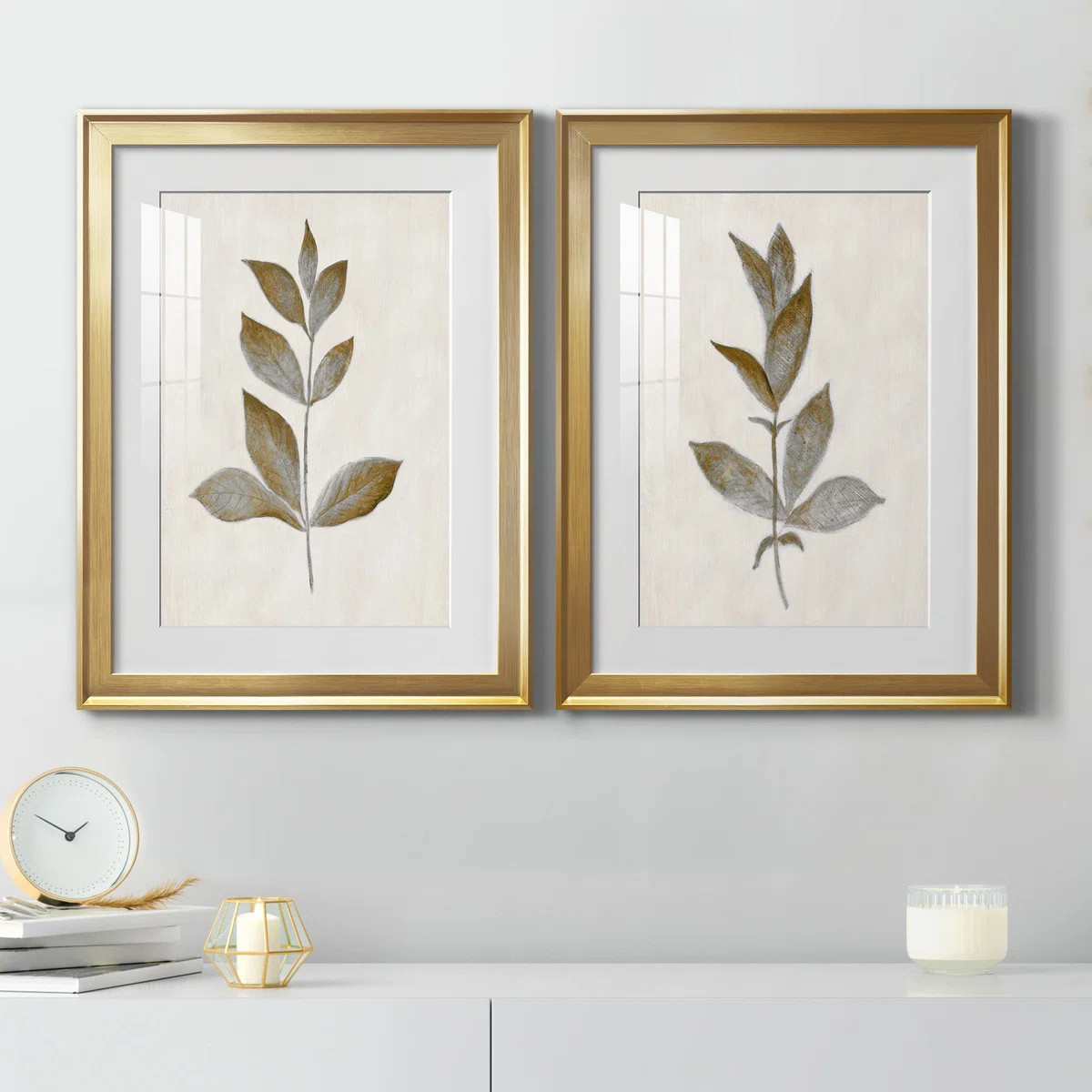Laurel Foundry Modern Farmhouse® Bronze Leaf I - 2 Piece Print Set "& Reviews" | Wayfair | Wayfair North America