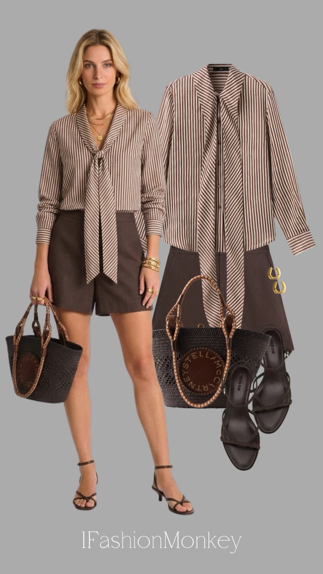 To shop, click/tap on an item and you will be redirected to the store where it can be purchased.  If you make the purchase through my LTK shop, I make a small commission with absolutely no additional cost to you.  Your support is greatly appreciated.

Brown Bermuda shorts • brown stripped blouse with tie

#LTKSeasonal #LTKOver40 #LTKTravel