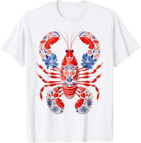 Lobster Animal Print Motif Nature Portrait Lobster T-Shirt | Amazon (US)