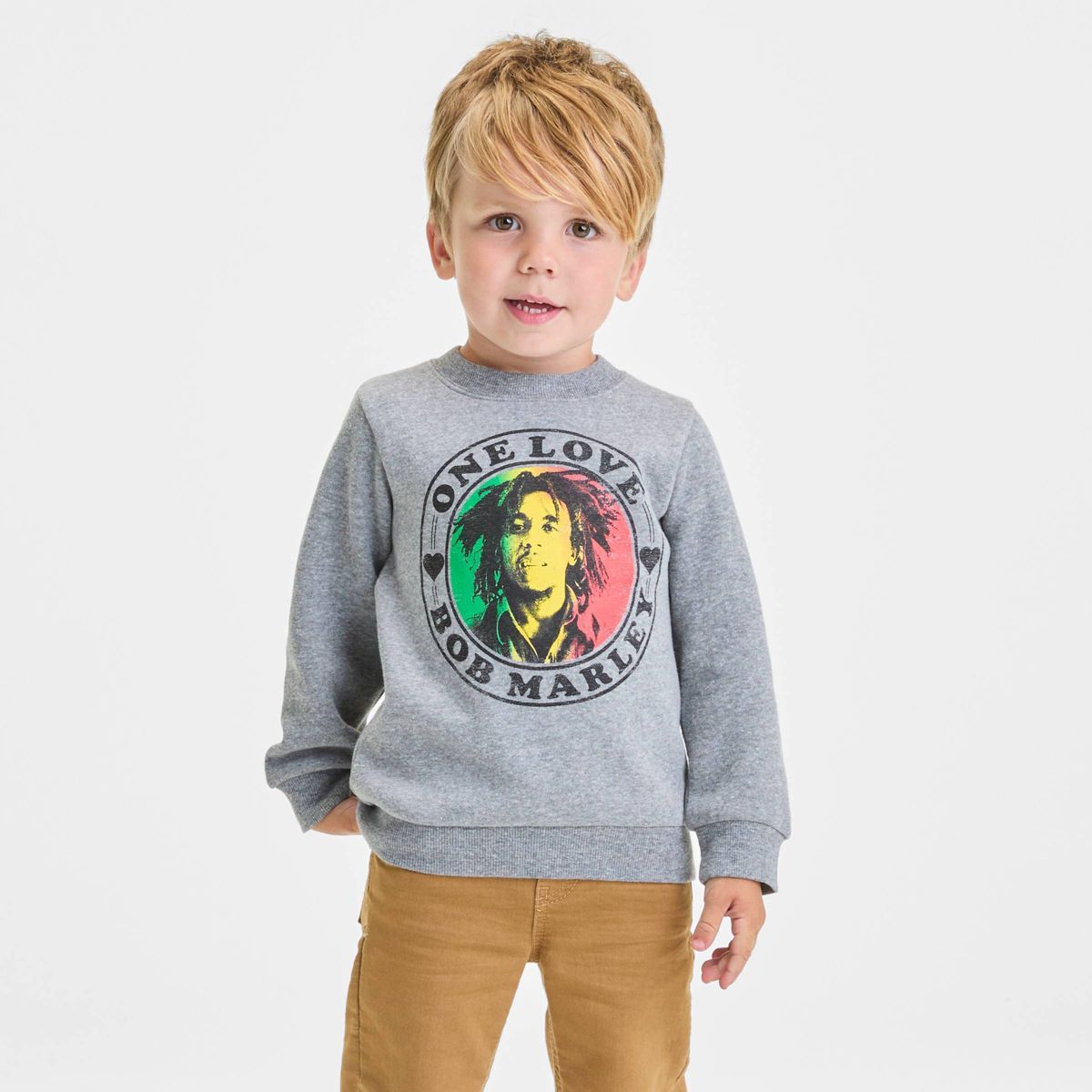 Toddler Bob Marley Printed Pullover Sweatshirt - Gray | Target