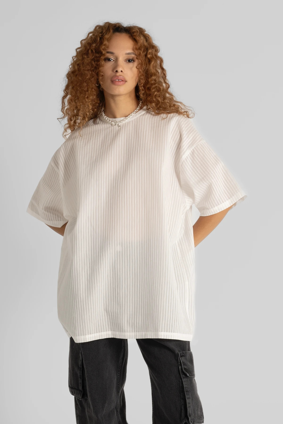 EDDO Tee Off White | black palms