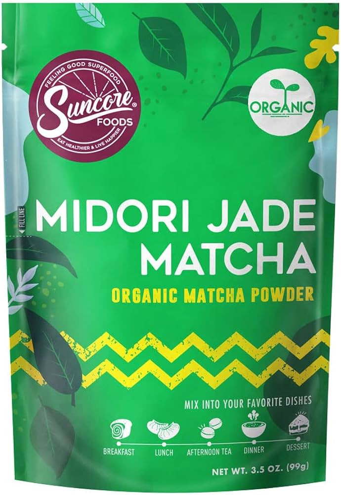 Suncore Foods Organic Midori Jade Matcha Powder, Green Food Coloring Powder, Gluten-Free, Non-GMO... | Amazon (US)