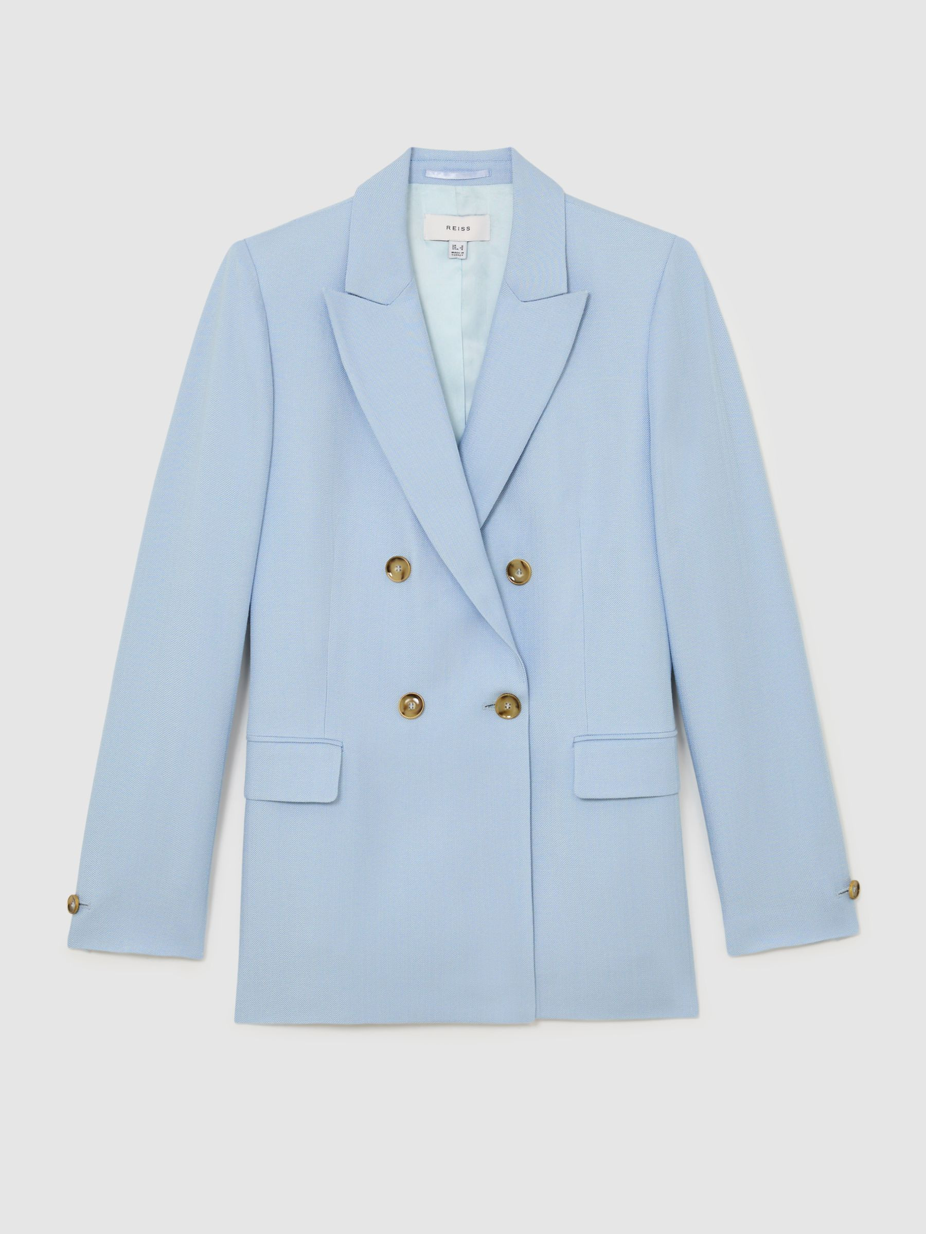 Reiss Double-Breasted Peak-Lapel Suit Jacket in Blue - REISS | Reiss UK