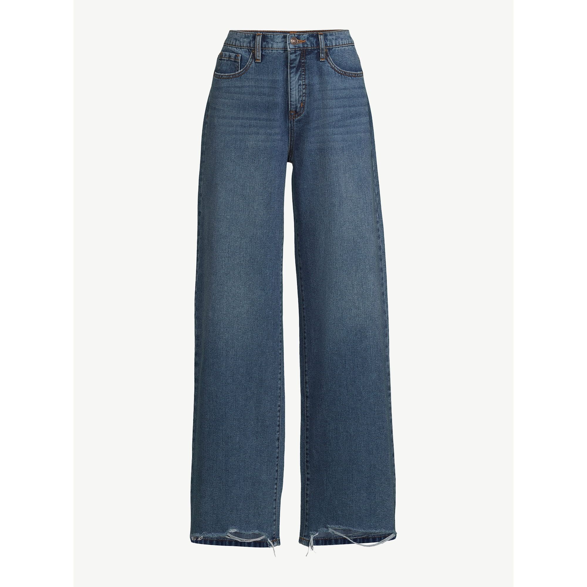 Scoop Women's Wide Leg Low Rise Jeans, Sizes 0-18 - Walmart.com | Walmart (US)