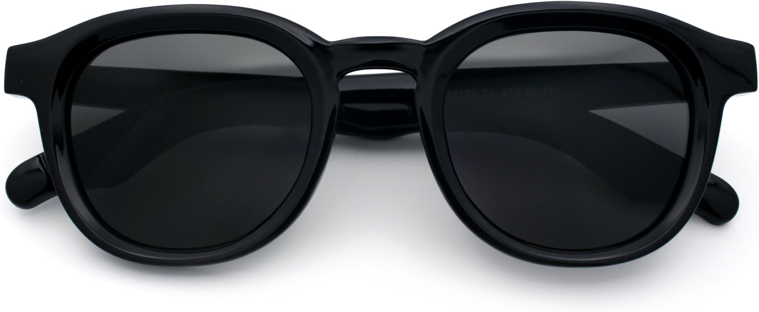 Normcore Hipster Fashion Beveled Round Horn Rim Plastic Sunglasses | Amazon (US)