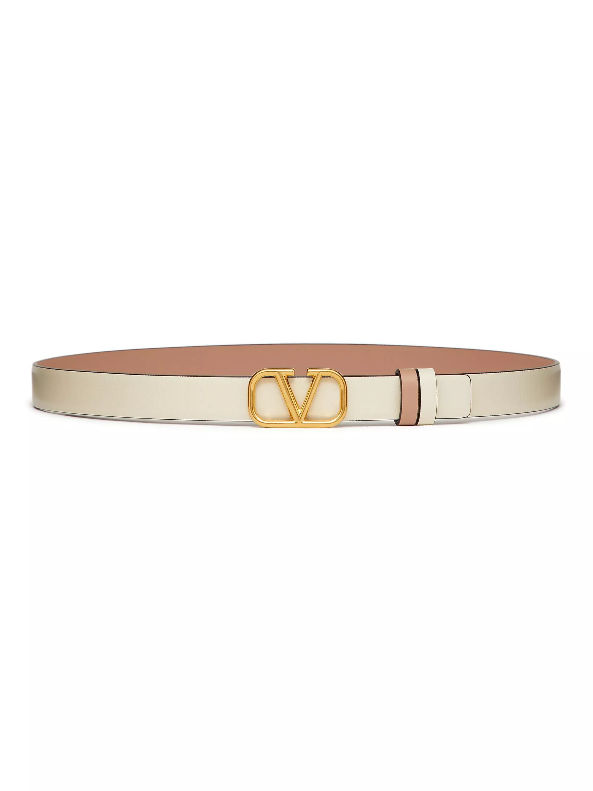 Reversible VLogo Signature Belt in Glossy Calfskin 20MM | Saks Fifth Avenue