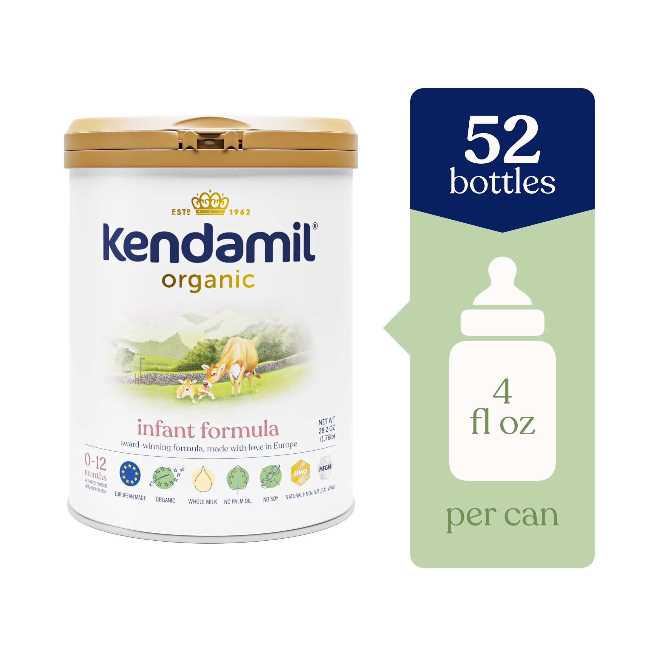 Kendamil Organic Whole Milk Baby Formula Powder, European with HMOs, Prebiotics, No Palm Oil or A... | Walmart (US)