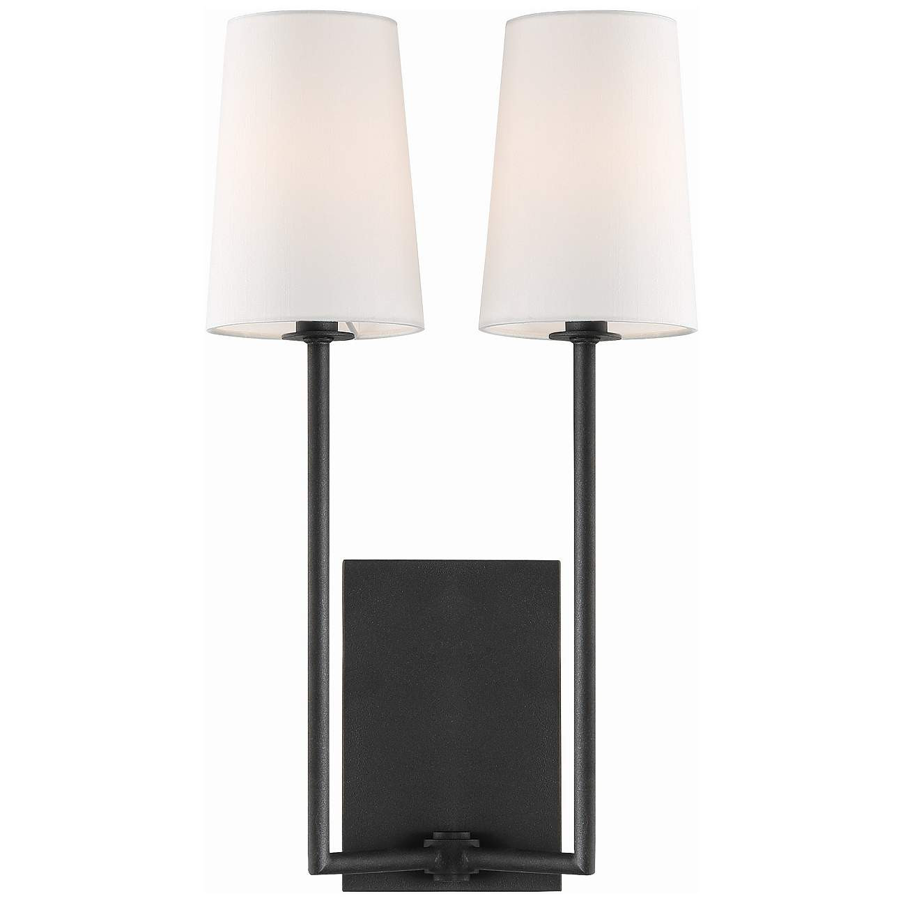 Crystorama Lena 18" High Black Forged 2-Light Wall Sconce | Lamps Plus