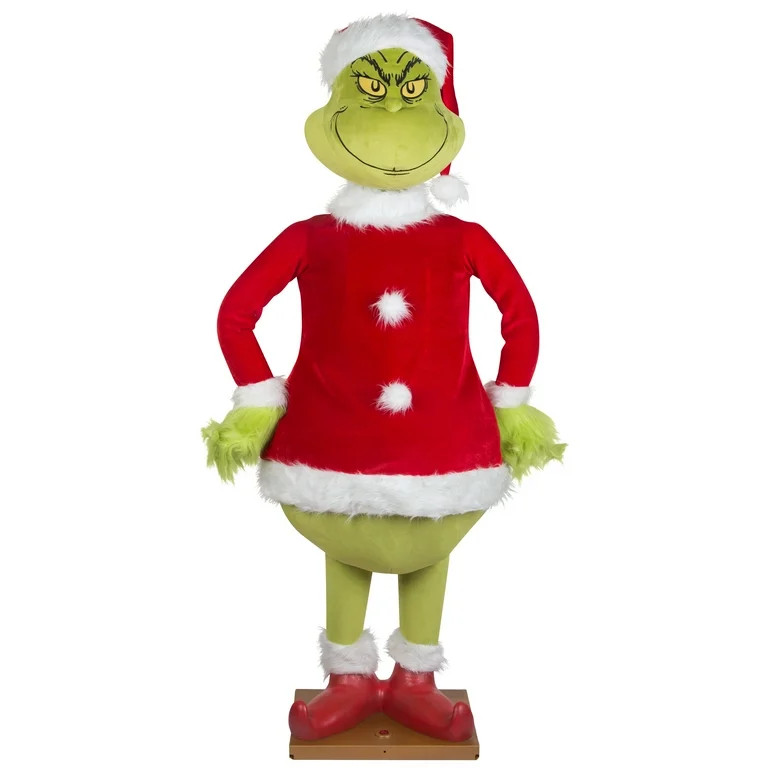 6 foot tall Life Sized Animated Dancing the Grinch Green Christmas Décor | Walmart (US)
