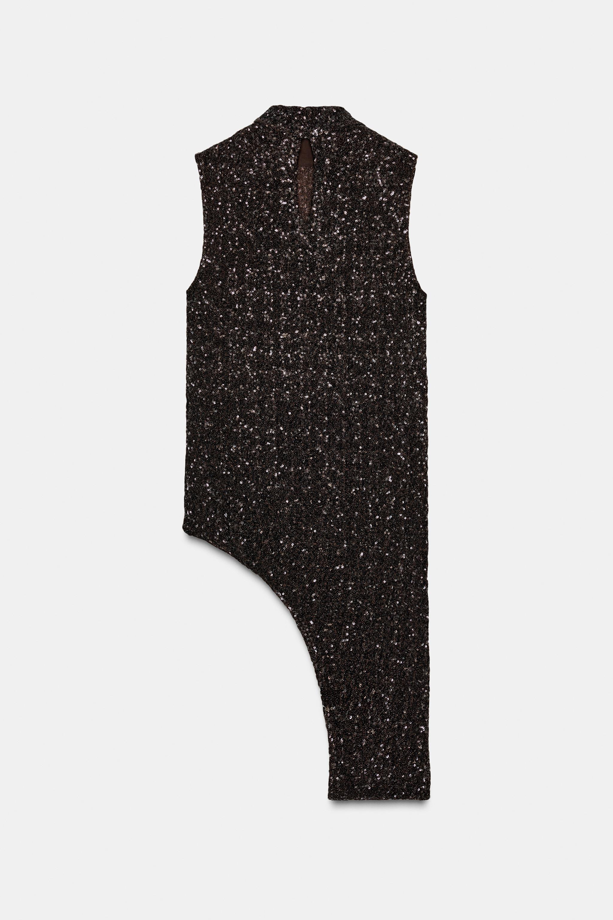 ASYMMETRISCHES PAILLETTEN-TOP ZW COLLECTION | Zara DE