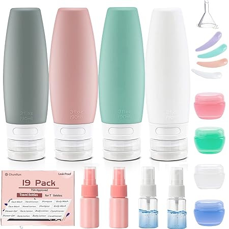 19 Pack Travel Size Bottles For Toiletries, 3 oz Tsa Approved Shampoo and Conditioner Bottles Toi... | Amazon (US)