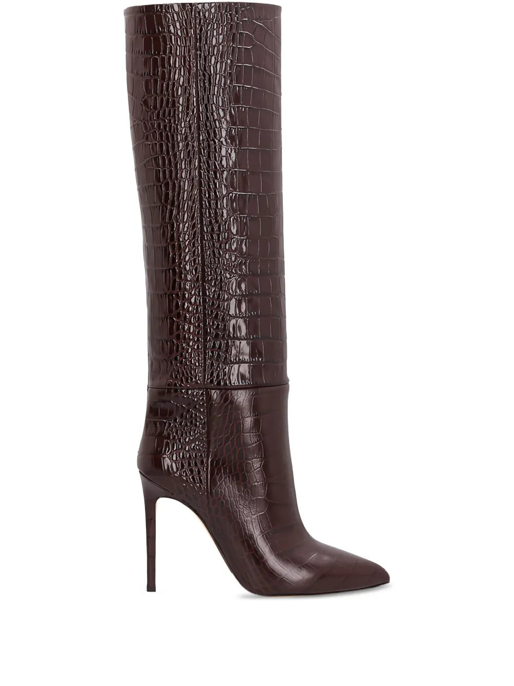 Paris Texas 85mm crocodile-embossed knee-high boots - Brown | Farfetch Global