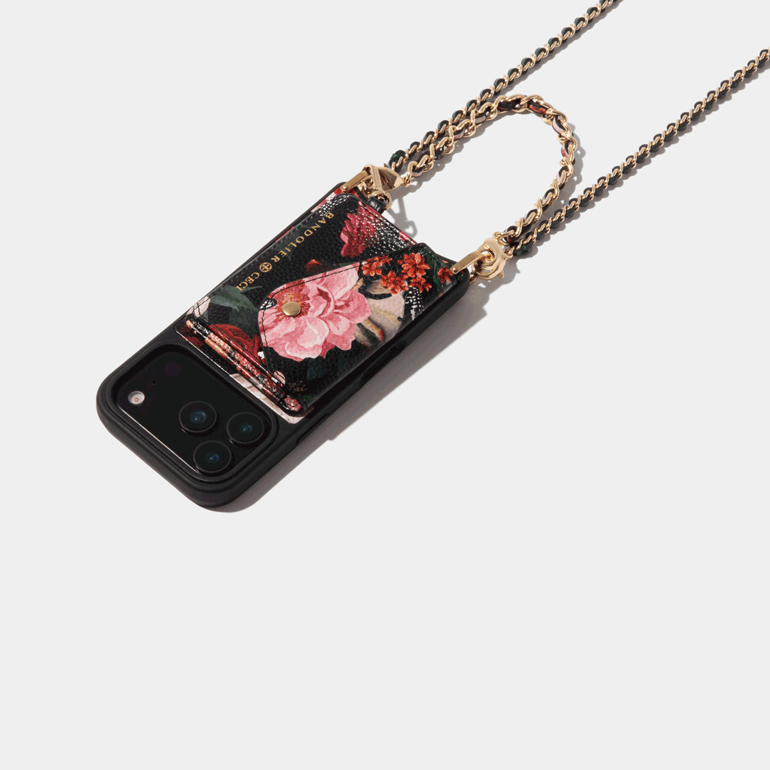 Rae Magnet Duet Wallet Crossbody Phone Case - Ceci Noir/Gold | Bandolier