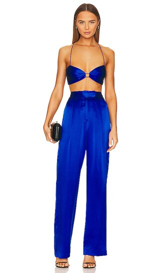 Pieced Bra in Sapphire Royal Blue Top Blue Pants Pant Set Wide Leg Pants Outfit Ideas Outfit Inspo | Revolve Clothing (Global)