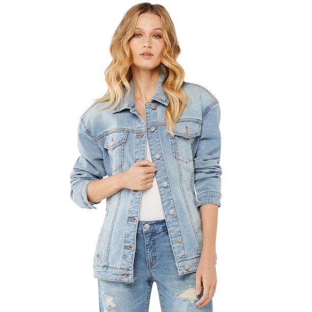 Scoop Women’s Belted Trucker Jacket - Walmart.com | Walmart (US)