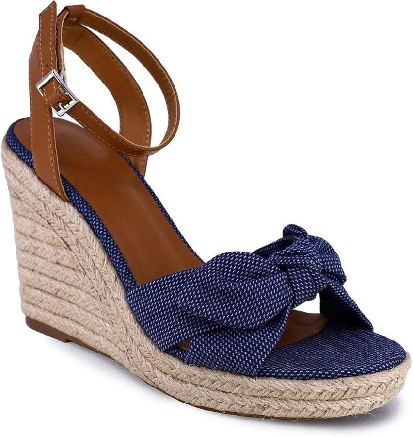 Nautica Women's Espadrille Wedge Sandals – Platform Heel Summer Dress Shoes with Ankle Strap an... | Amazon (US)