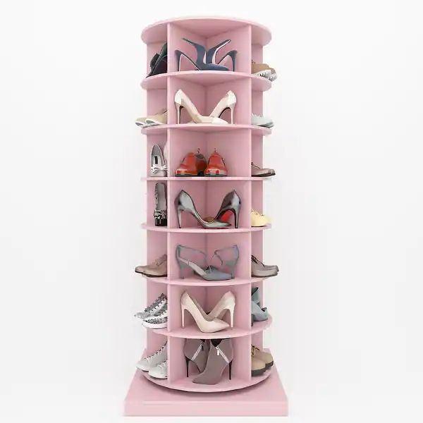 360 Rotating Shoe Cabinet,7-tier hold over 35 pairs of shoes - Pink | Bed Bath & Beyond