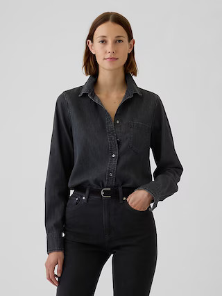 Organic Cotton Denim Perfect Shirt | Gap (US)