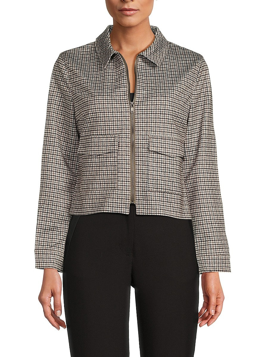 Saks Fifth Avenue Women's Spread Collar Houndstooth Jacket - Houndstooth Multi - Size S | Saks Fifth Avenue OFF 5TH
