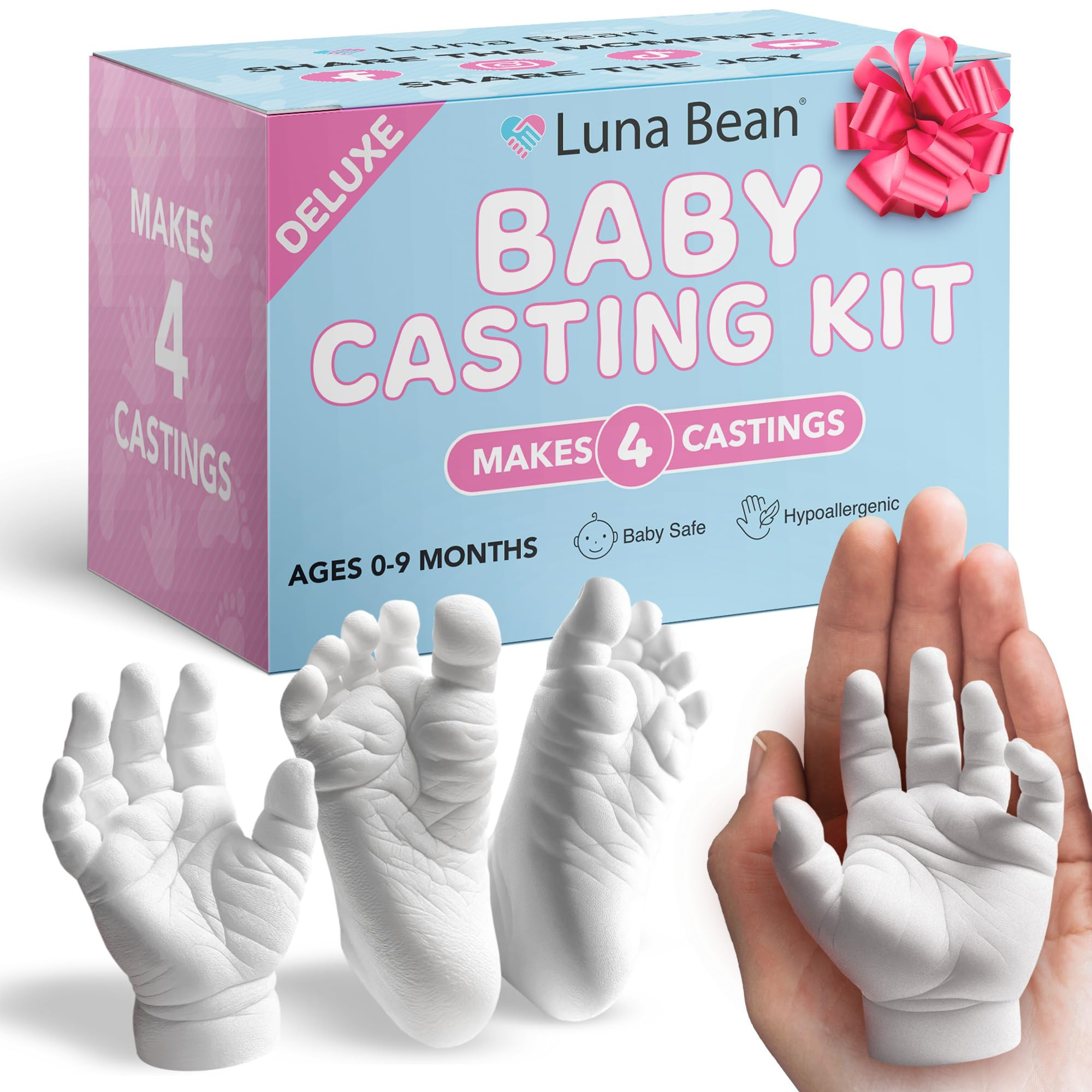 Amazon.com: Luna Bean Baby Footprint and Hand Casting Mold Kit (4 Pack) First Time New Mom Gifts ... | Amazon (US)