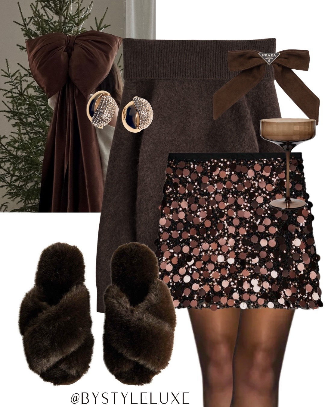 SEQUIN SKIRT - the viral Zara brown sequin skirt styled here with an off the shoulder jumper and cosy slippers for a Christmas at home look 

#sequins #party #christmasoutfit 

#LTKwinter #LTKpartywear #LTKfestive