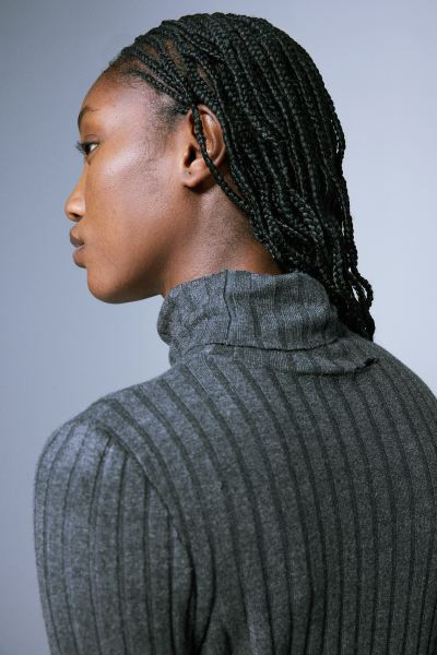 Rib-knit polo-neck top | H&M (UK, MY, IN, SG, PH, TW, HK)