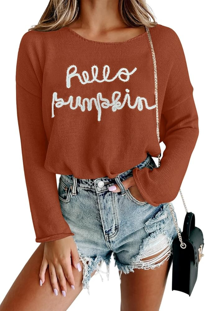 Women Merry Christmas Sweater Long Sleeve Xmas Knitted Top Funny Holiday Graphic Pullover Tops 20... | Amazon (US)