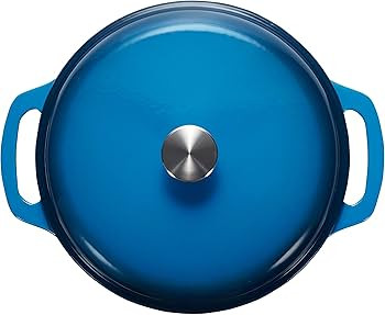 Amazon Basics Cast Iron Dutch Oven Pot with Lid, Enameled, Round, Dual Handles, Heavy-Duty, Large... | Amazon (US)