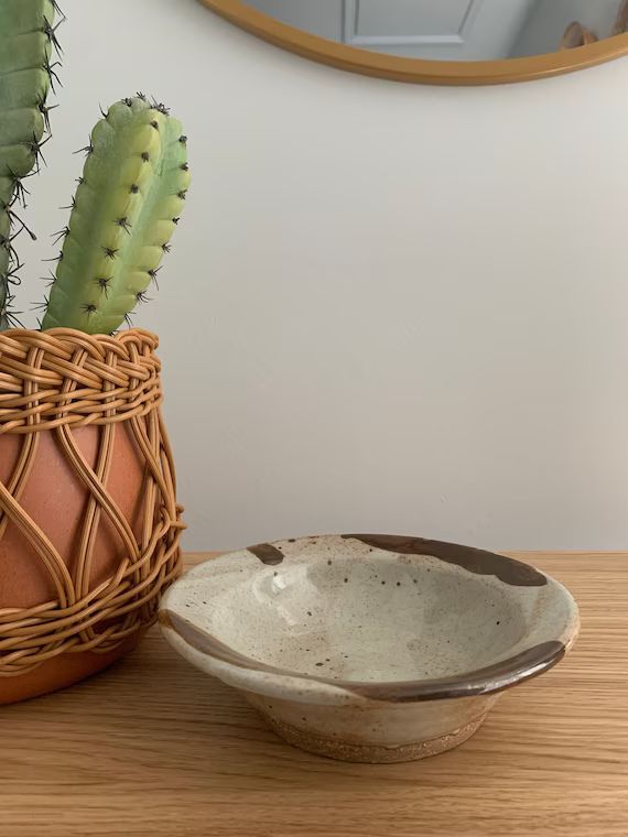 Vintage Handmade Neutral Ceramic Bowl | Etsy | Etsy (US)