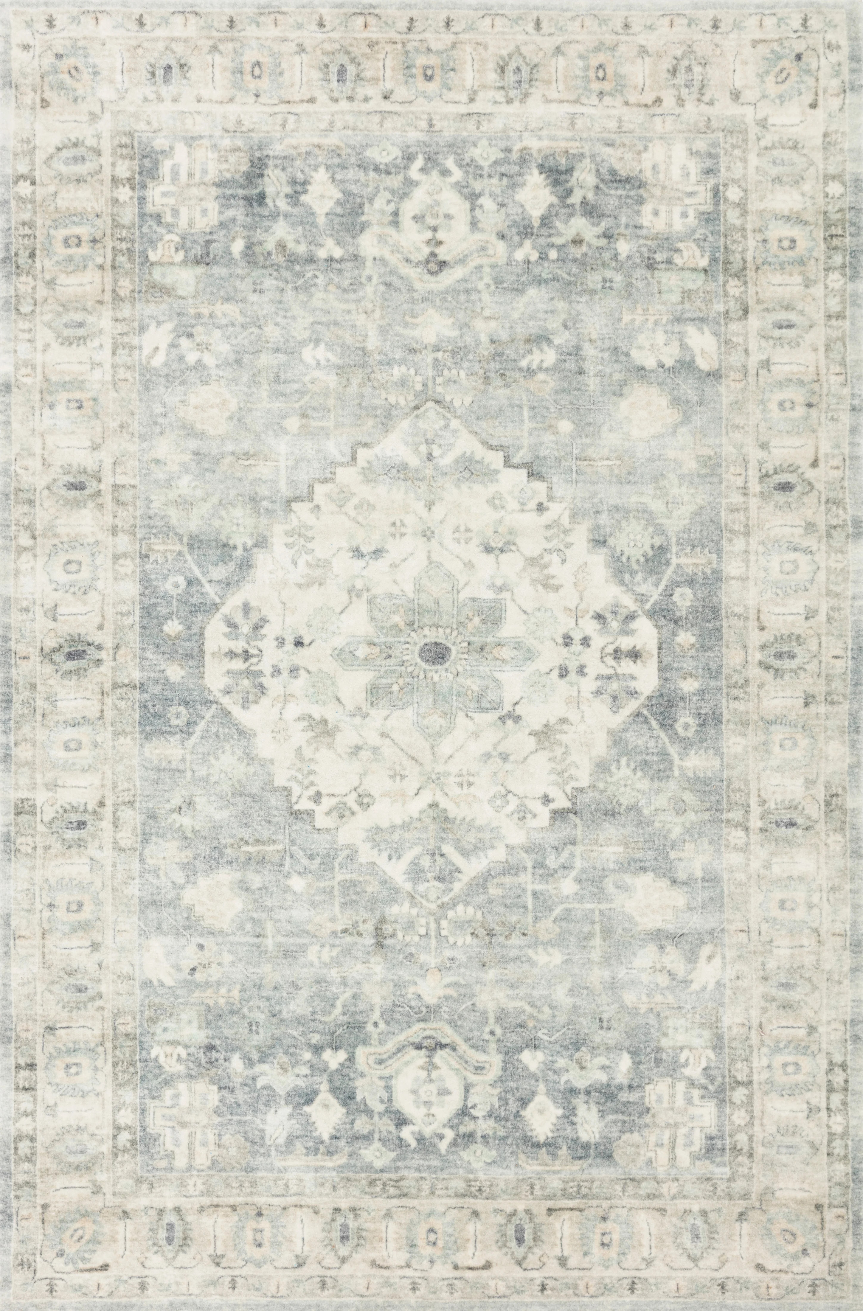 Loloi II Rosette Oriental Denim / Fog Area Rug - Walmart.com | Walmart (US)