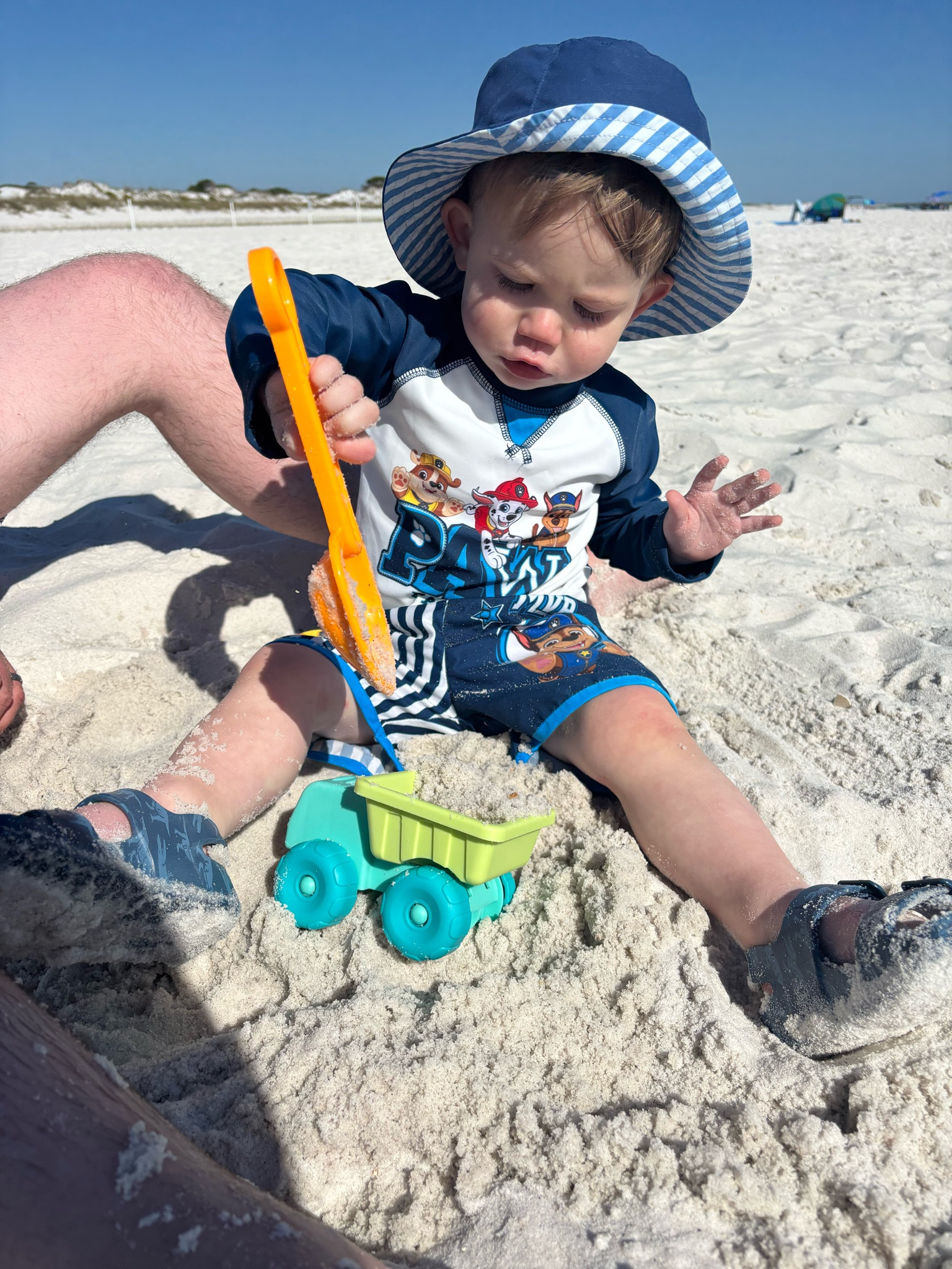 He loves the beach. We have a water baby 

#LTKBaby #LTKSwim