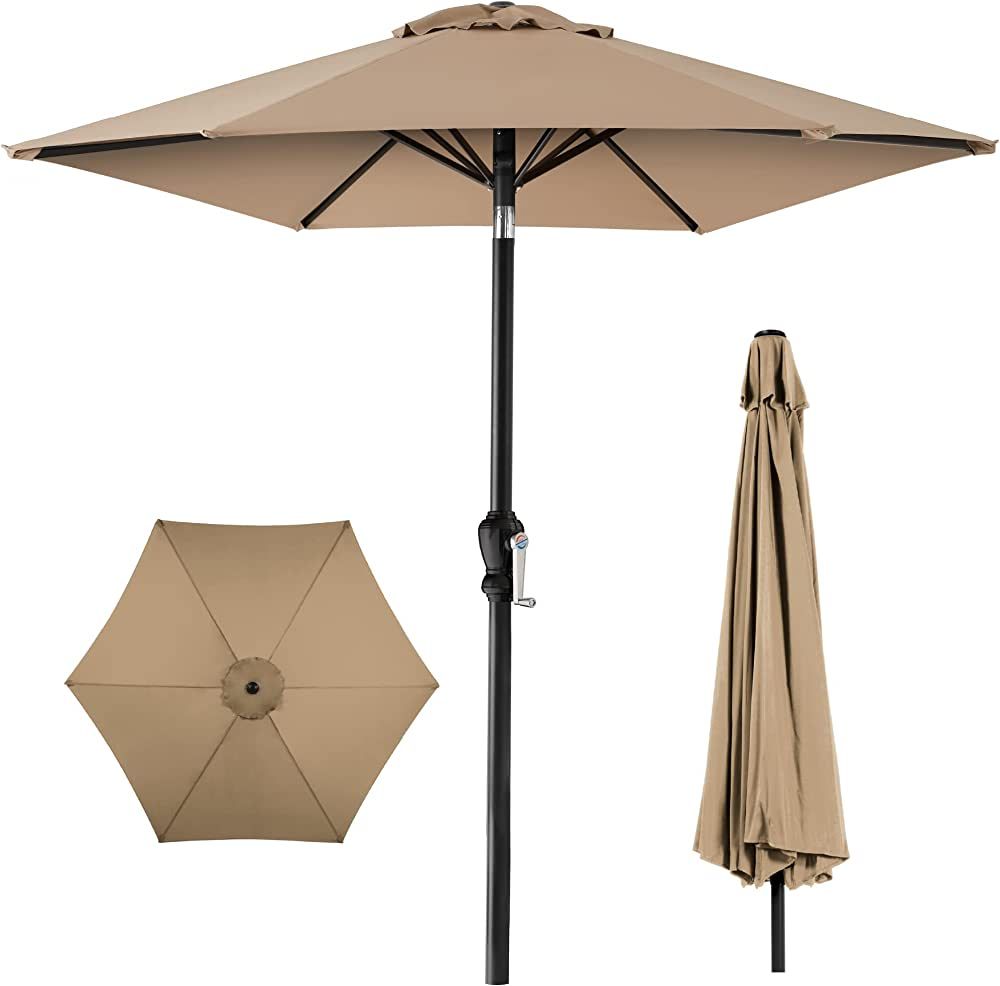 Best Choice Products 10ft Outdoor Steel Polyester Market Patio Umbrella w/Crank, Easy Push Button... | Amazon (US)