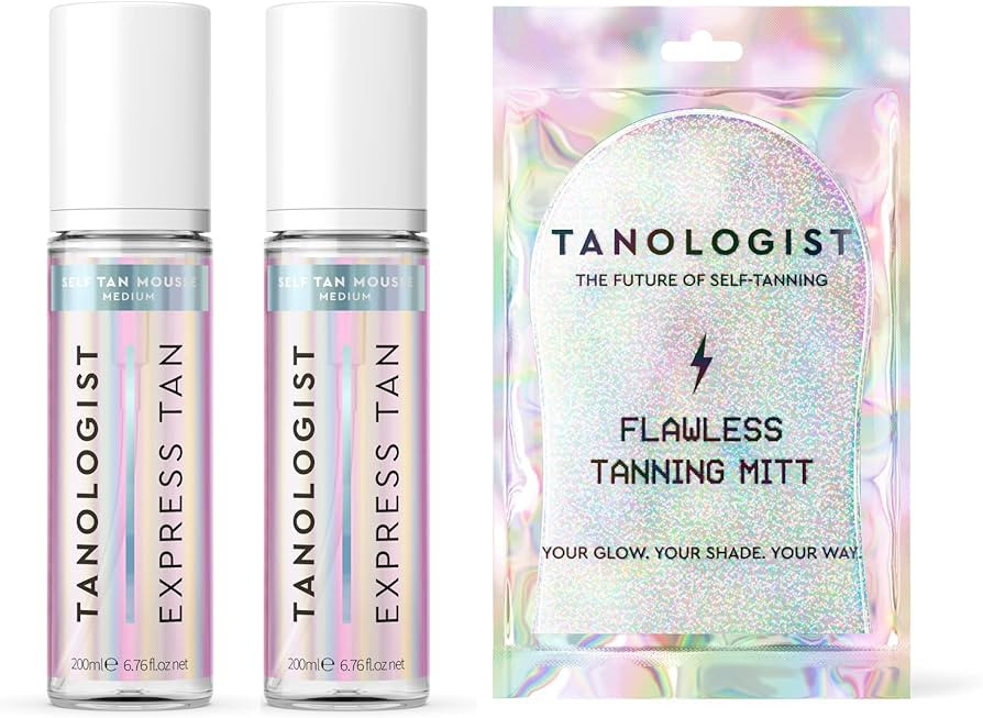 Tanologist Medium Mousse Tanning Bundle - 2 Bottles Hydrating Sunless Tanning Mousse with Flawles... | Amazon (US)