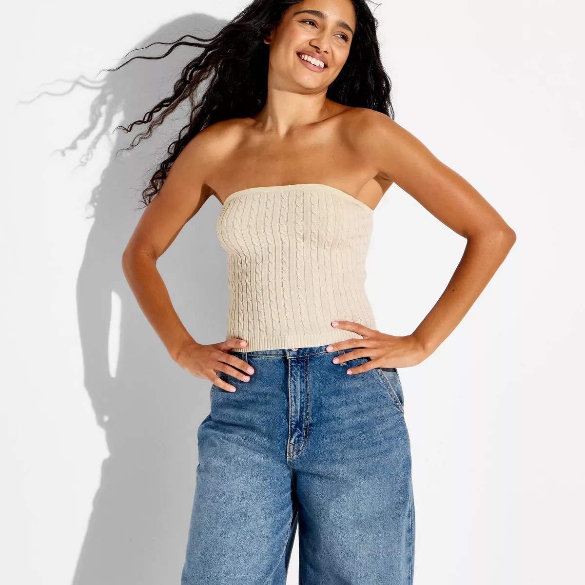 Women's Sleeveless Baby Cable Pullover Sweater - Wild Fable\u2122 Off-White XS | Target