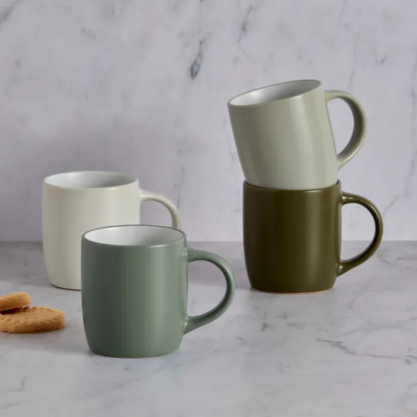 Set of 4 Assorted Colour Mugs | Dunelm