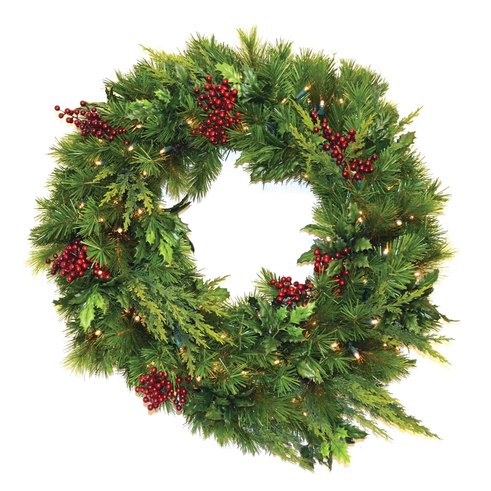 30 in. Estate Pre-lit LED Wreath | Hayneedle