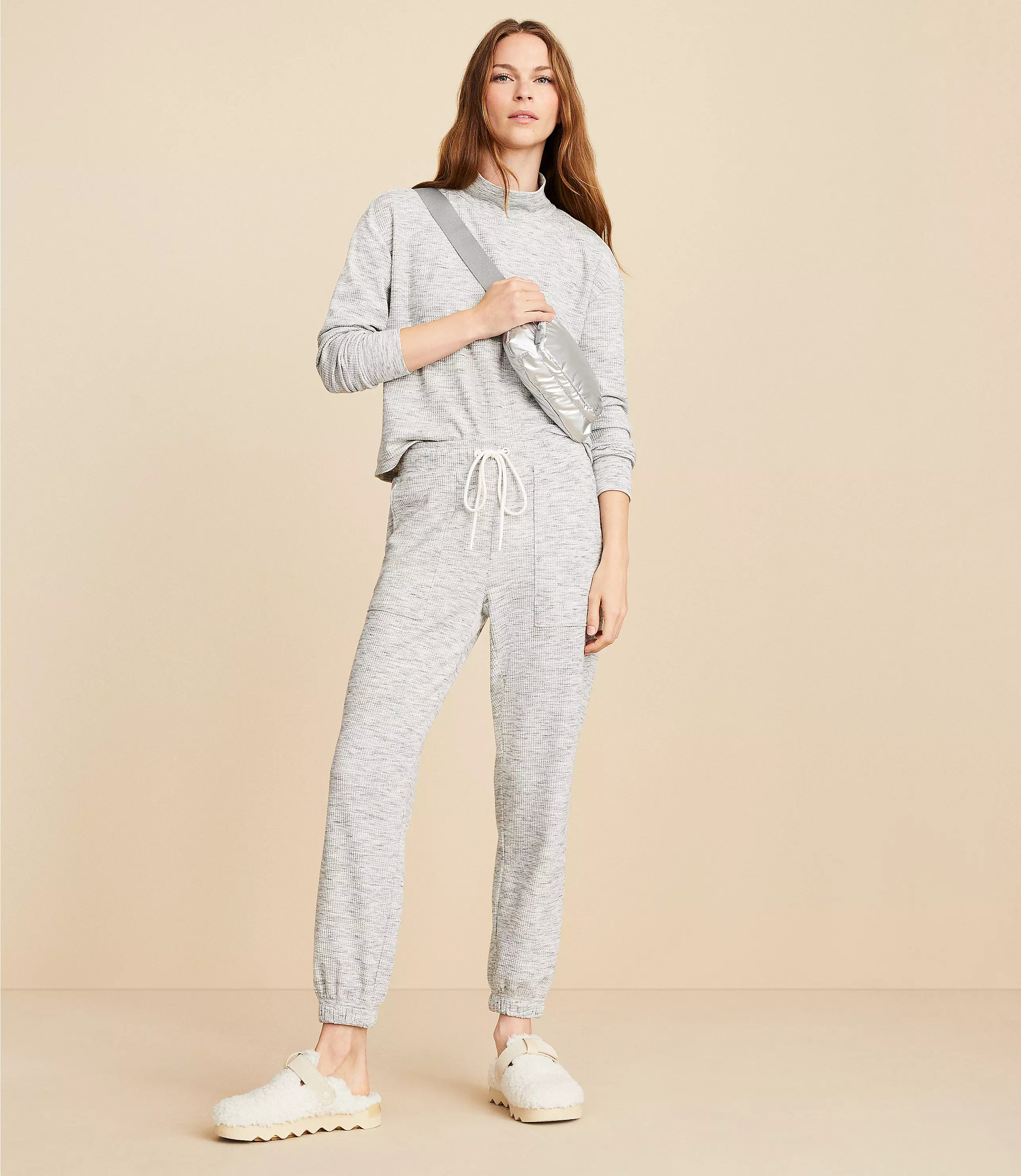 Lou & Grey Brushed Wafflestitch Joggers | LOFT