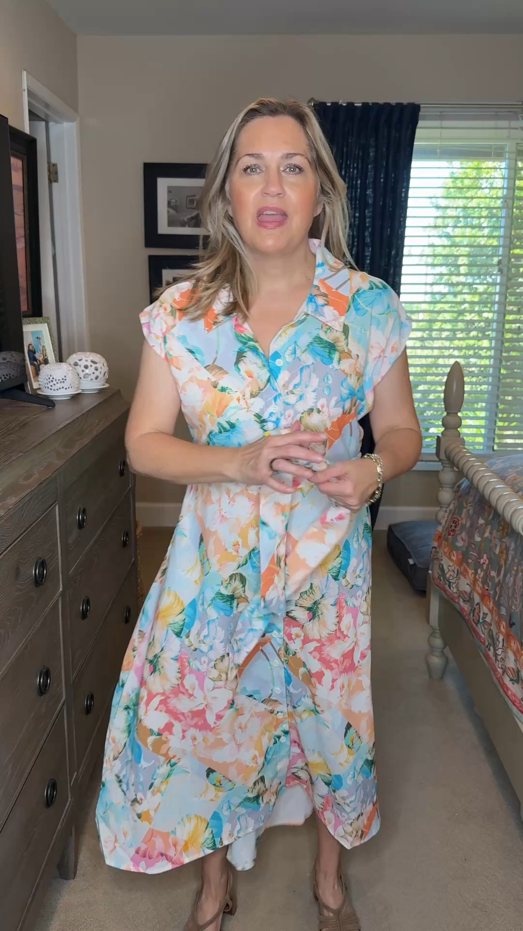 This is such a beautiful dress. Some of the other patterns are equally as gorgeous.  I love the way it fits and the flow fabric makes it so comfortable. It is very tummy flattering. ￼ the dress is perfect for a graduation, Mother’s Day or a vacation.  

#LTKOver40 #LTKMothersDay #LTKdayinmylife