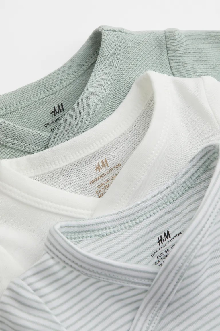 3-pack Long-sleeved Bodysuits | H&M (US + CA)