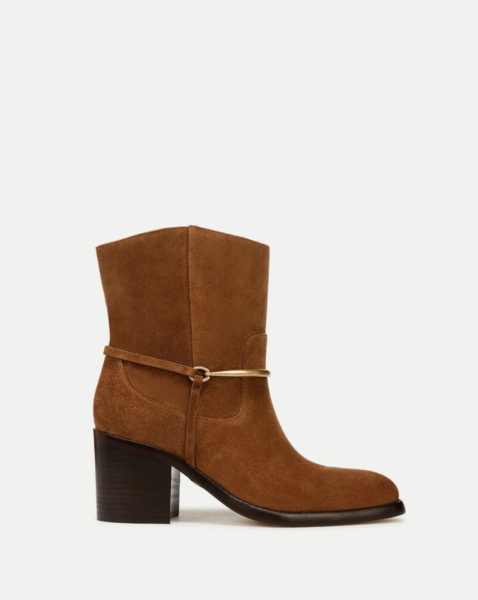 Camden Suede Bootie in Caramel | Veronica Beard | Veronica Beard