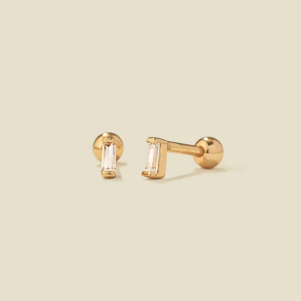 CZ Baguette Stud Earrings | Made by Mary (US)